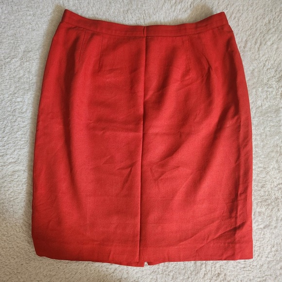 Unknown Dresses & Skirts - Vintage 100% Silk Red Pencil Skirt Lined Back Vent Size 14P Petite
